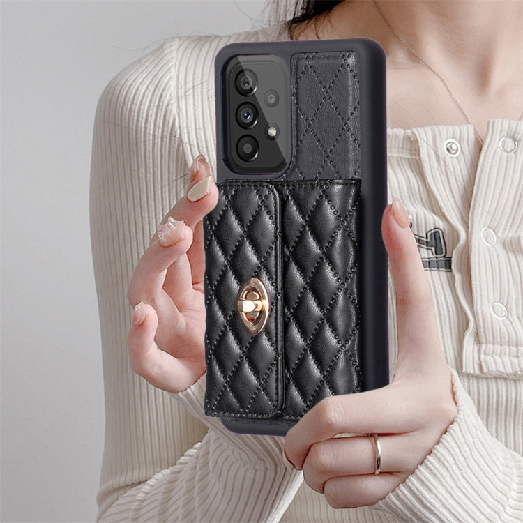 For Samsung Galaxy A53 5G Horizontal Metal Buckle Wallet Rhombic Leather Phone Case