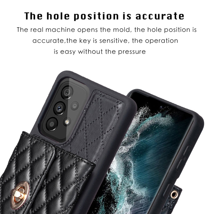 For Samsung Galaxy A53 5G Horizontal Metal Buckle Wallet Rhombic Leather Phone Case
