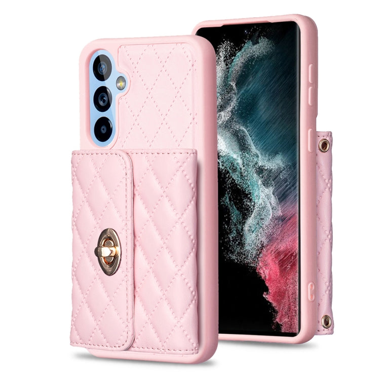For Samsung Galaxy A54 5G Horizontal Metal Buckle Wallet Rhombic Leather Phone Case