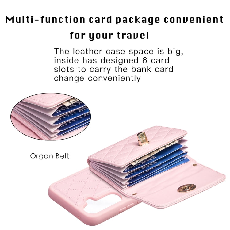 For Samsung Galaxy A54 5G Horizontal Metal Buckle Wallet Rhombic Leather Phone Case