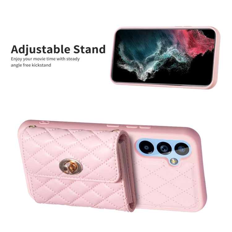 For Samsung Galaxy A54 5G Horizontal Metal Buckle Wallet Rhombic Leather Phone Case