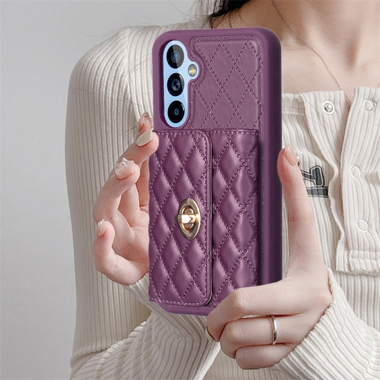 For Samsung Galaxy A54 5G Horizontal Metal Buckle Wallet Rhombic Leather Phone Case