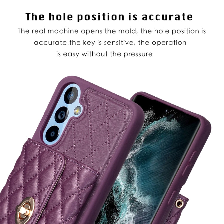 For Samsung Galaxy A54 5G Horizontal Metal Buckle Wallet Rhombic Leather Phone Case