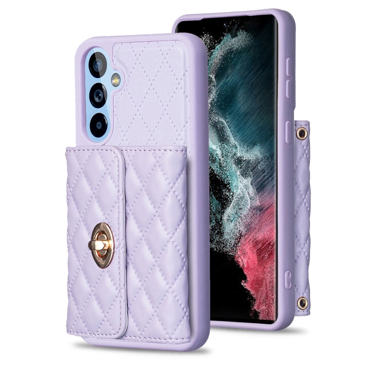 For Samsung Galaxy A54 5G Horizontal Metal Buckle Wallet Rhombic Leather Phone Case