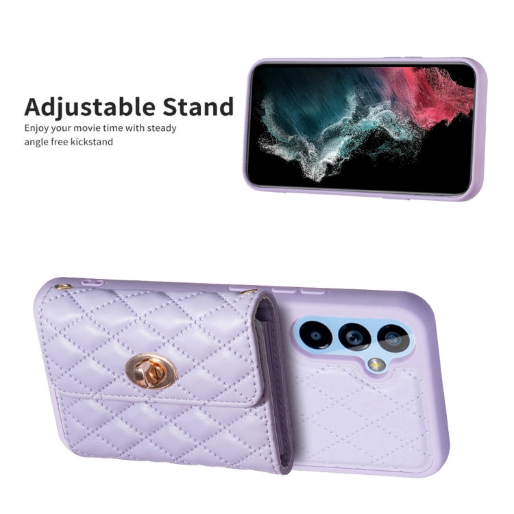 For Samsung Galaxy A54 5G Horizontal Metal Buckle Wallet Rhombic Leather Phone Case