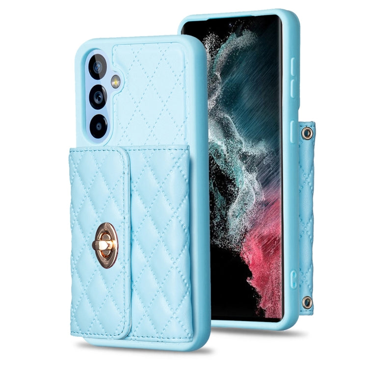 For Samsung Galaxy A54 5G Horizontal Metal Buckle Wallet Rhombic Leather Phone Case
