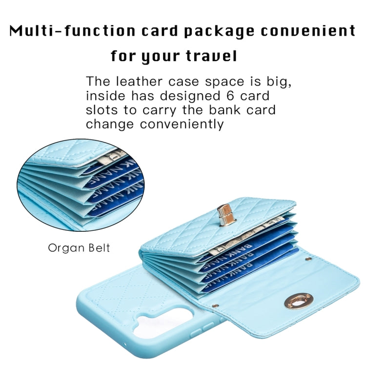 For Samsung Galaxy A54 5G Horizontal Metal Buckle Wallet Rhombic Leather Phone Case