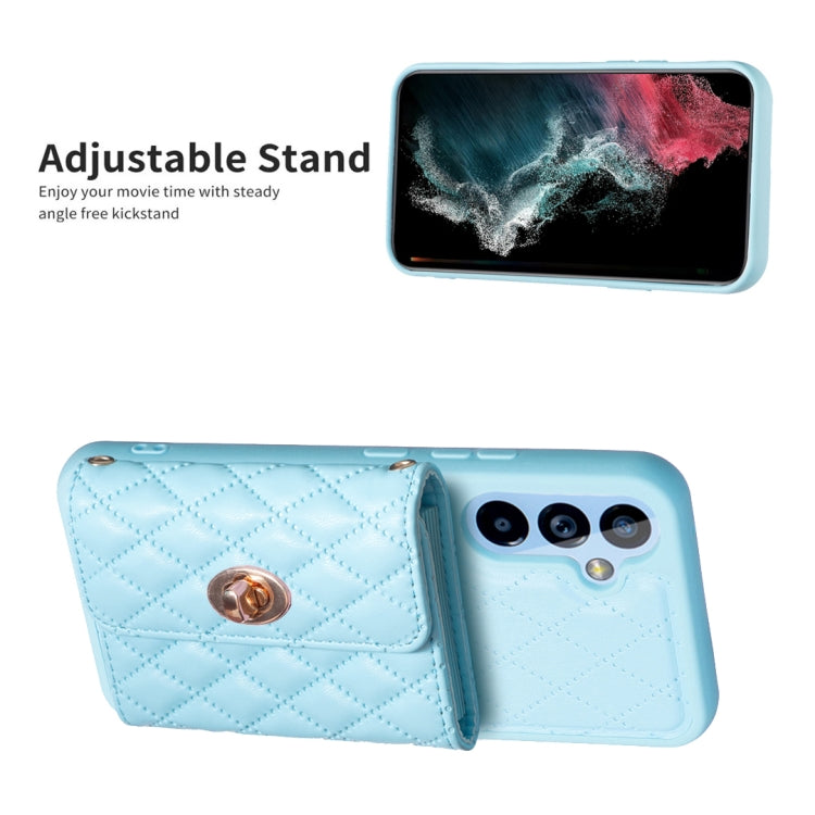 For Samsung Galaxy A54 5G Horizontal Metal Buckle Wallet Rhombic Leather Phone Case