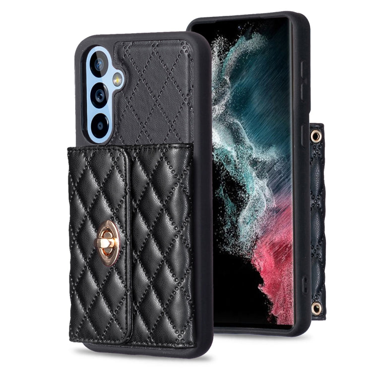 For Samsung Galaxy A54 5G Horizontal Metal Buckle Wallet Rhombic Leather Phone Case