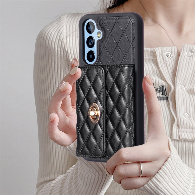 For Samsung Galaxy A54 5G Horizontal Metal Buckle Wallet Rhombic Leather Phone Case