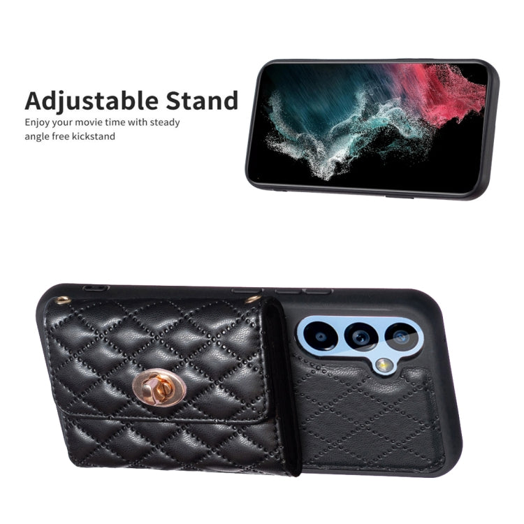For Samsung Galaxy A54 5G Horizontal Metal Buckle Wallet Rhombic Leather Phone Case