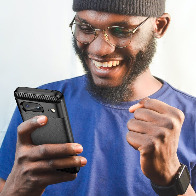 For Google Pixel 8 Carbon Fiber Brushed Texture TPU Case