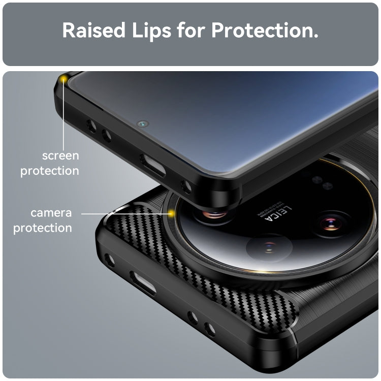 For Xiaomi 13 Ultra Carbon Fiber Brushed Texture TPU Case