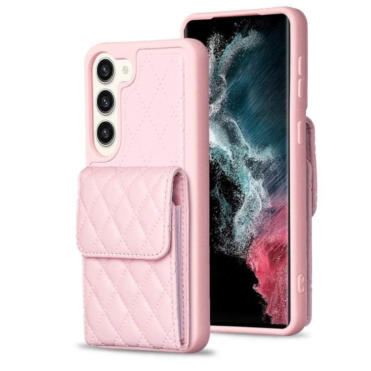 For Samsung Galaxy S23+ 5G Vertical Wallet Rhombic Leather Phone Case