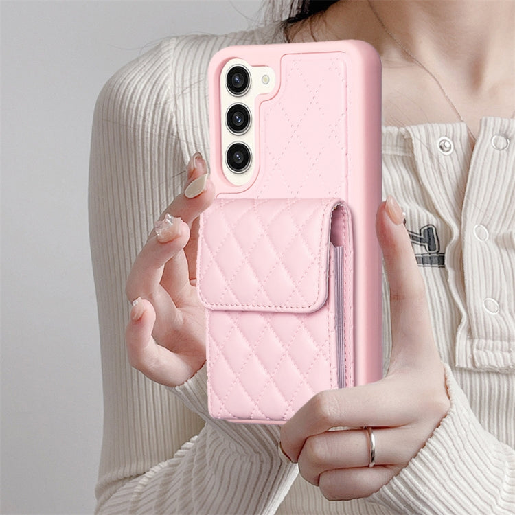 For Samsung Galaxy S23+ 5G Vertical Wallet Rhombic Leather Phone Case