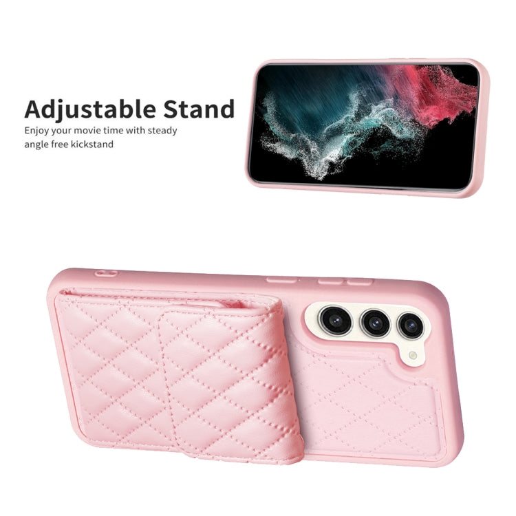For Samsung Galaxy S23+ 5G Vertical Wallet Rhombic Leather Phone Case