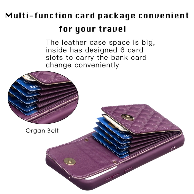 For Samsung Galaxy S23+ 5G Vertical Wallet Rhombic Leather Phone Case