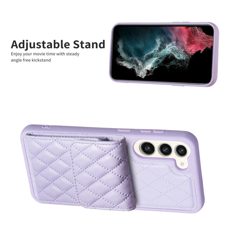 For Samsung Galaxy S23+ 5G Vertical Wallet Rhombic Leather Phone Case