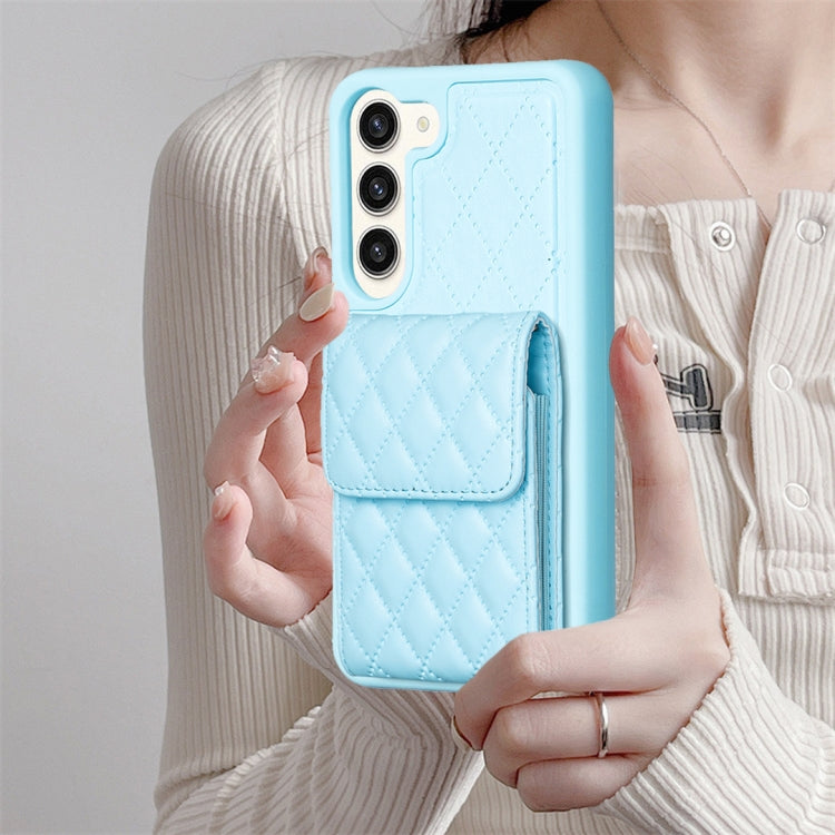 For Samsung Galaxy S23+ 5G Vertical Wallet Rhombic Leather Phone Case