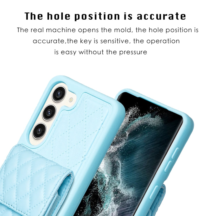 For Samsung Galaxy S23+ 5G Vertical Wallet Rhombic Leather Phone Case