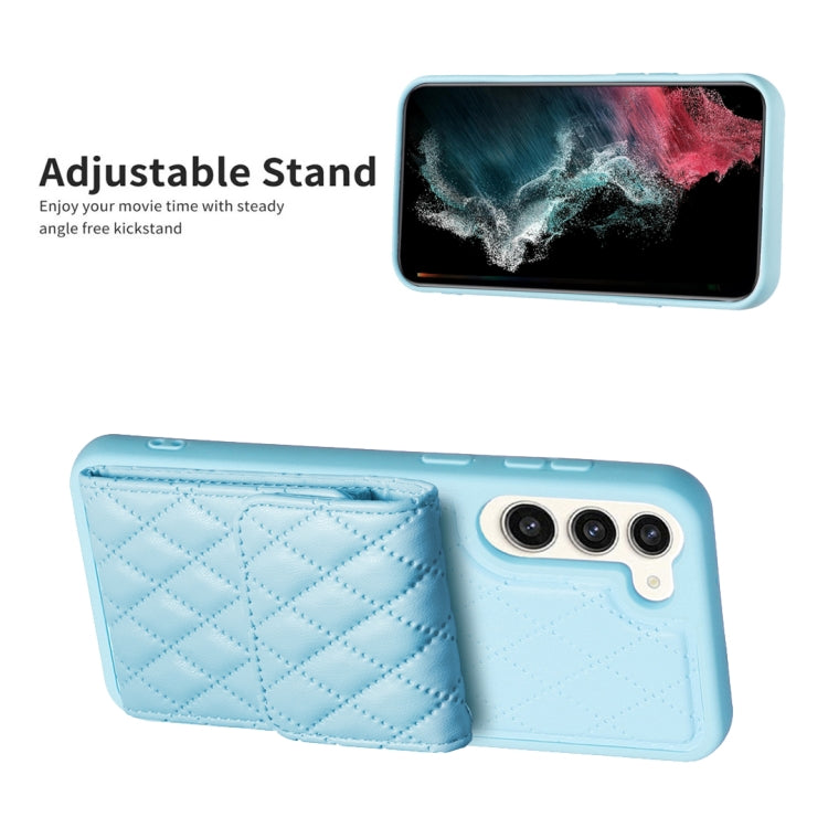 For Samsung Galaxy S23+ 5G Vertical Wallet Rhombic Leather Phone Case
