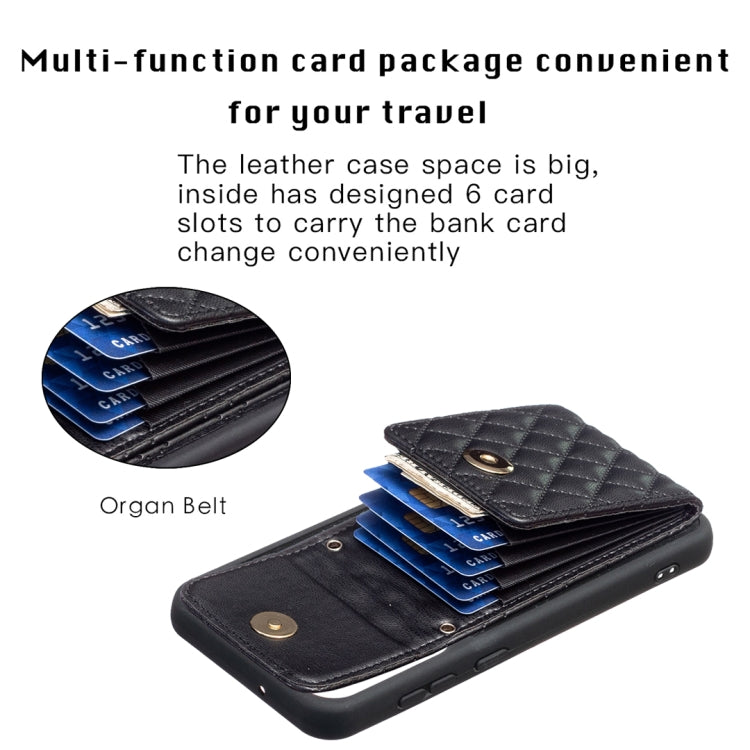 For Samsung Galaxy S23+ 5G Vertical Wallet Rhombic Leather Phone Case