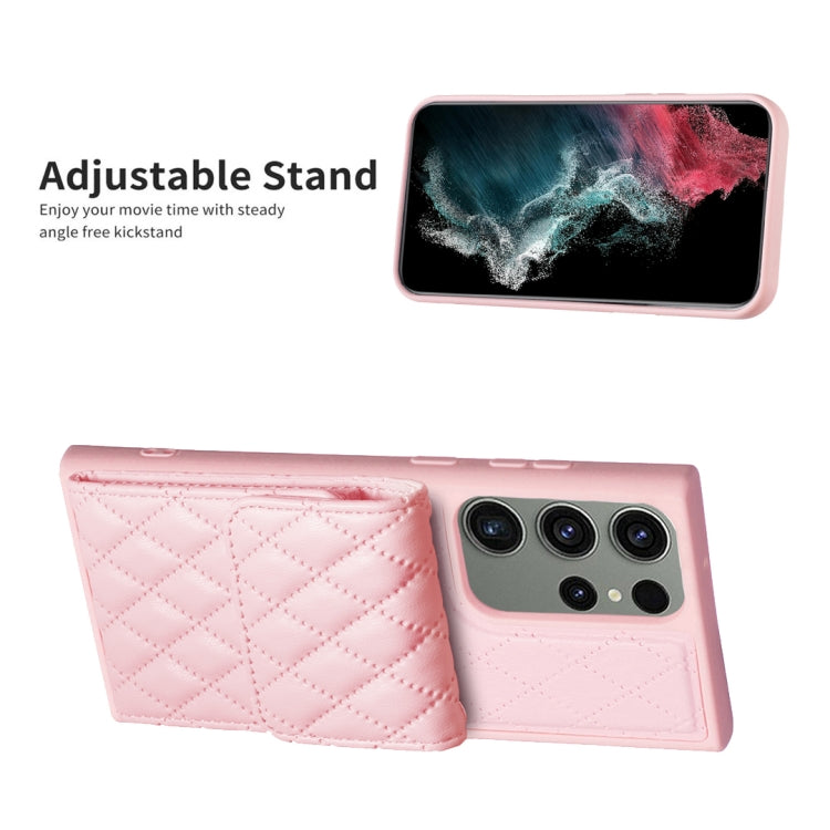 For Samsung Galaxy S23 Ultra 5G Vertical Wallet Rhombic Leather Phone Case