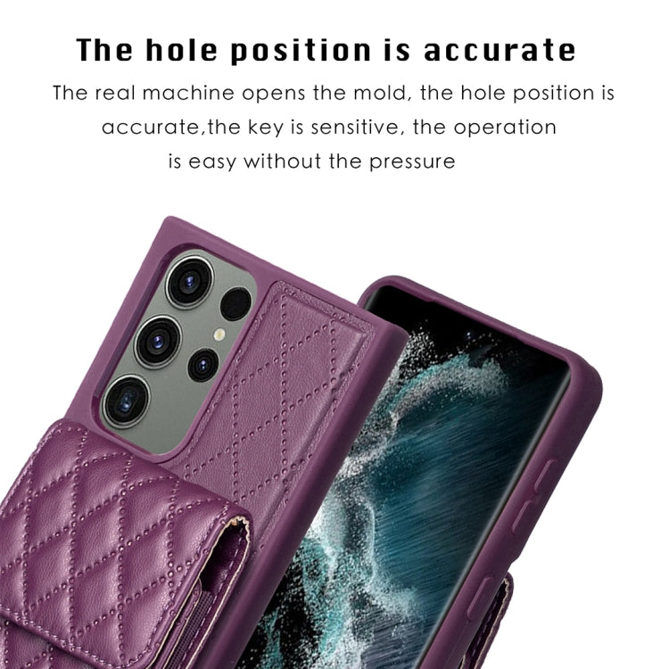 For Samsung Galaxy S23 Ultra 5G Vertical Wallet Rhombic Leather Phone Case