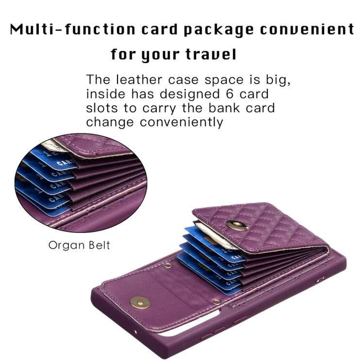 For Samsung Galaxy S23 Ultra 5G Vertical Wallet Rhombic Leather Phone Case