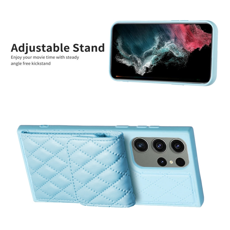 For Samsung Galaxy S23 Ultra 5G Vertical Wallet Rhombic Leather Phone Case