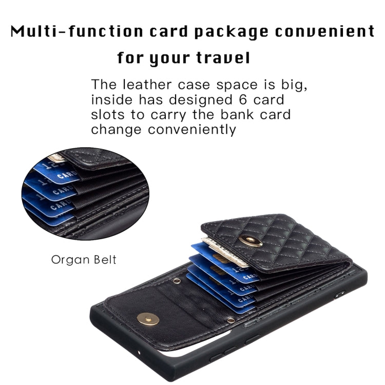 For Samsung Galaxy S22 Ultra 5G Vertical Wallet Rhombic Leather Phone Case
