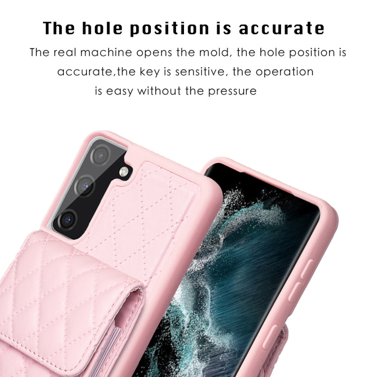 For Samsung Galaxy S21 FE 5G Vertical Wallet Rhombic Leather Phone Case