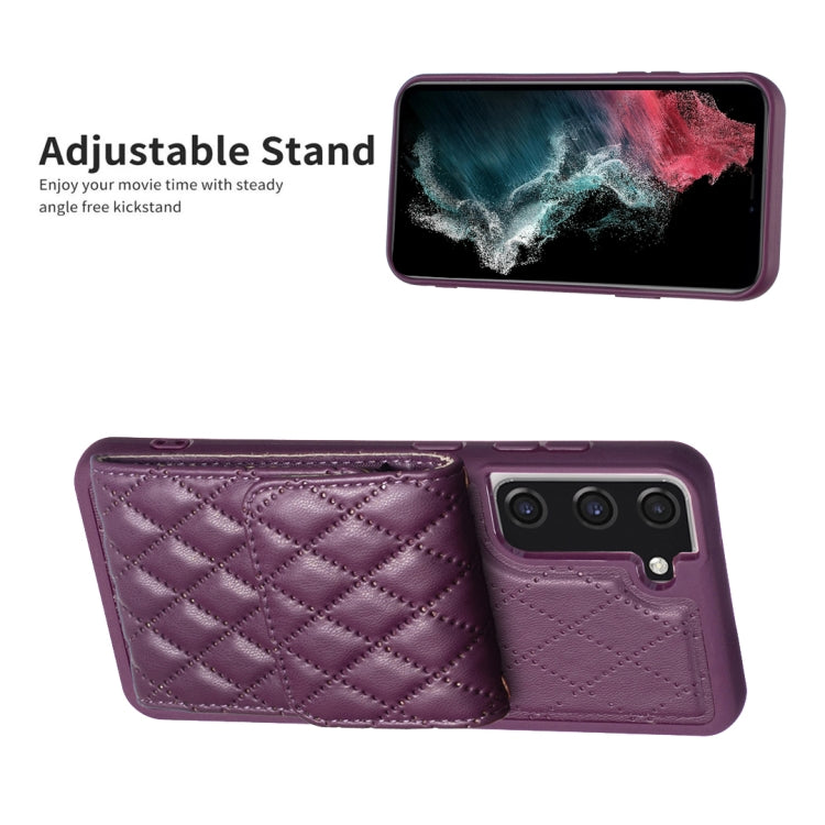 For Samsung Galaxy S21 FE 5G Vertical Wallet Rhombic Leather Phone Case