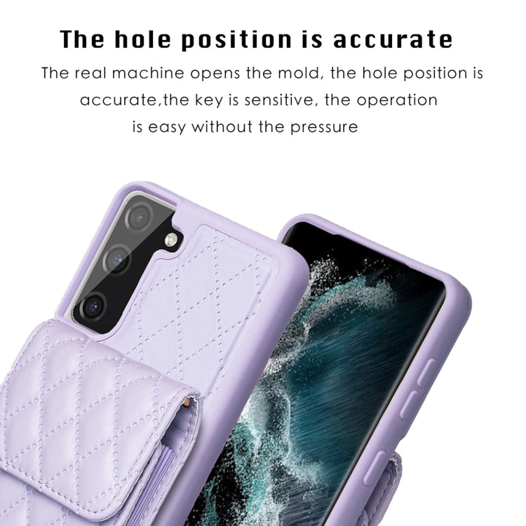 For Samsung Galaxy S21 FE 5G Vertical Wallet Rhombic Leather Phone Case
