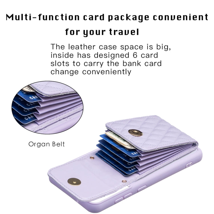 For Samsung Galaxy S21 FE 5G Vertical Wallet Rhombic Leather Phone Case