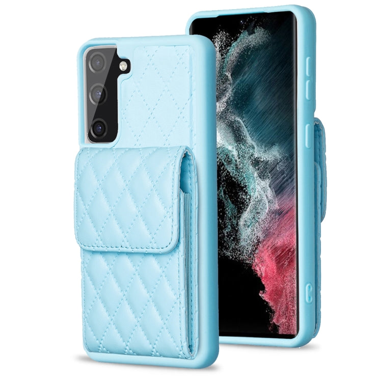 For Samsung Galaxy S21 FE 5G Vertical Wallet Rhombic Leather Phone Case