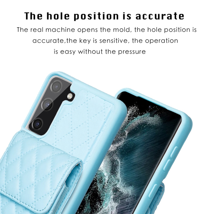 For Samsung Galaxy S21 FE 5G Vertical Wallet Rhombic Leather Phone Case
