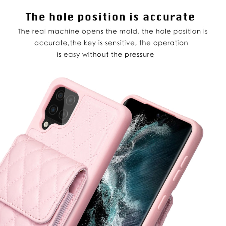 For Samsung Galaxy A12 Vertical Wallet Rhombic Leather Phone Case