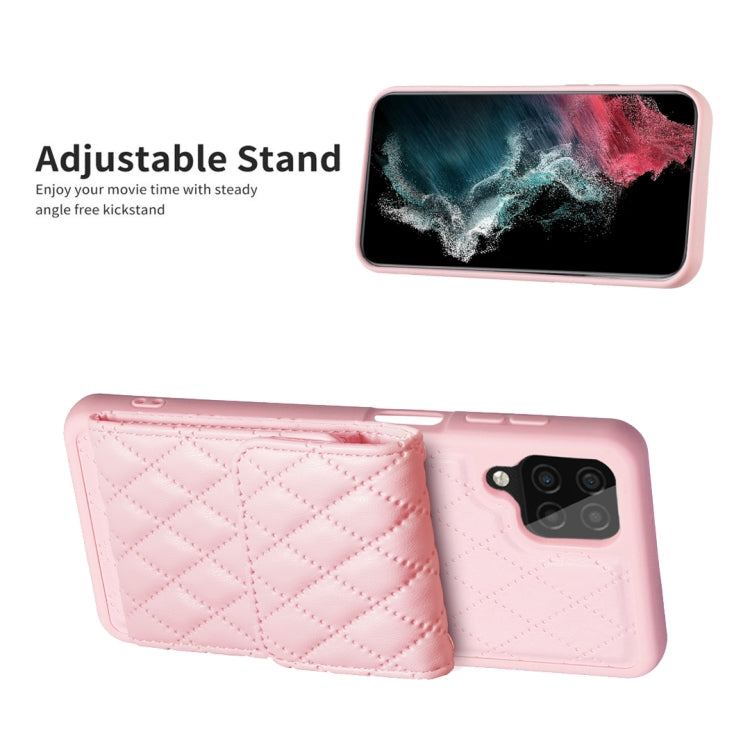 For Samsung Galaxy A12 Vertical Wallet Rhombic Leather Phone Case