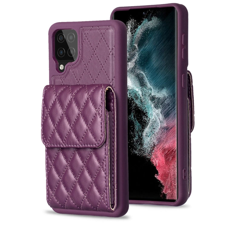 For Samsung Galaxy A12 Vertical Wallet Rhombic Leather Phone Case