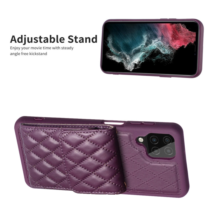 For Samsung Galaxy A12 Vertical Wallet Rhombic Leather Phone Case