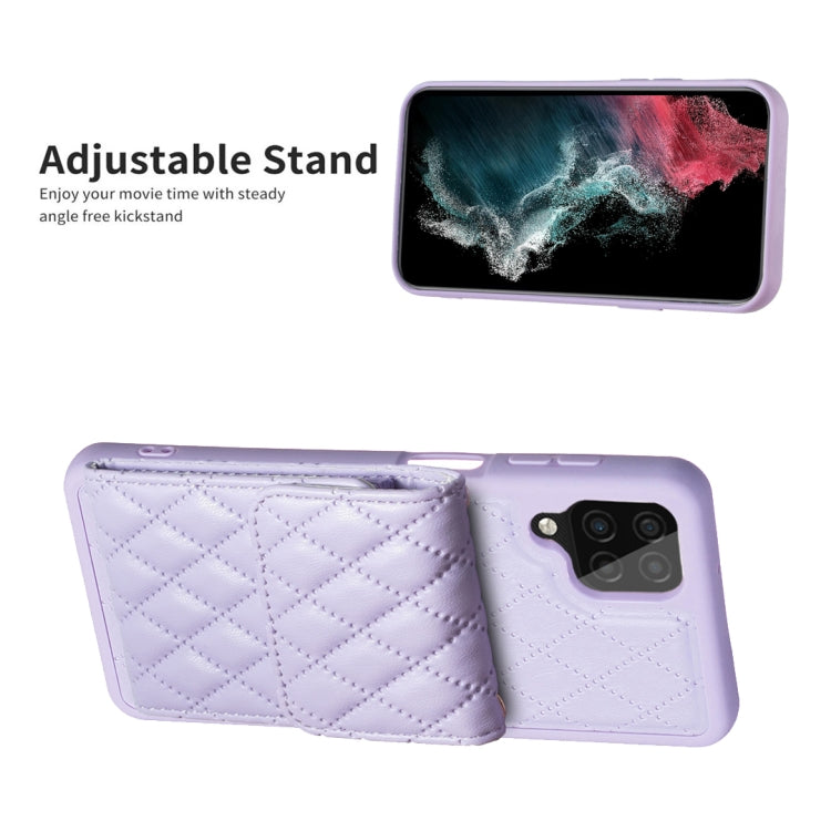 For Samsung Galaxy A12 Vertical Wallet Rhombic Leather Phone Case