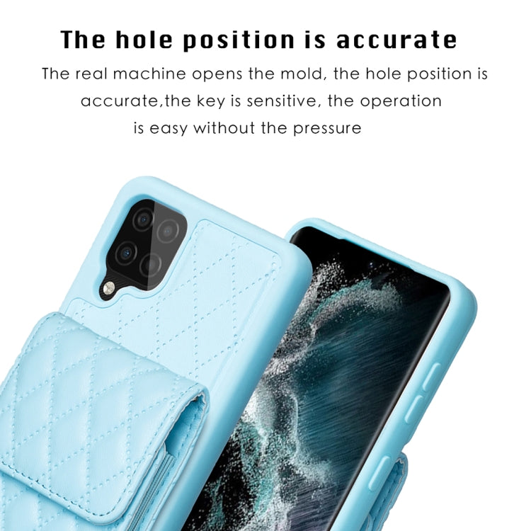 For Samsung Galaxy A12 Vertical Wallet Rhombic Leather Phone Case