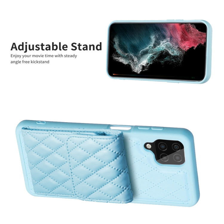 For Samsung Galaxy A12 Vertical Wallet Rhombic Leather Phone Case