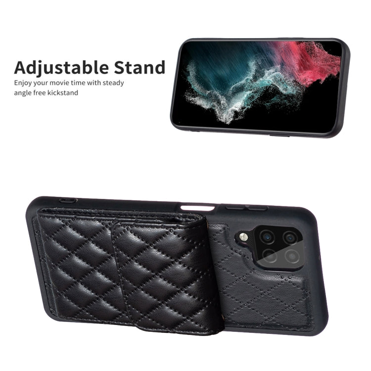 For Samsung Galaxy A12 Vertical Wallet Rhombic Leather Phone Case