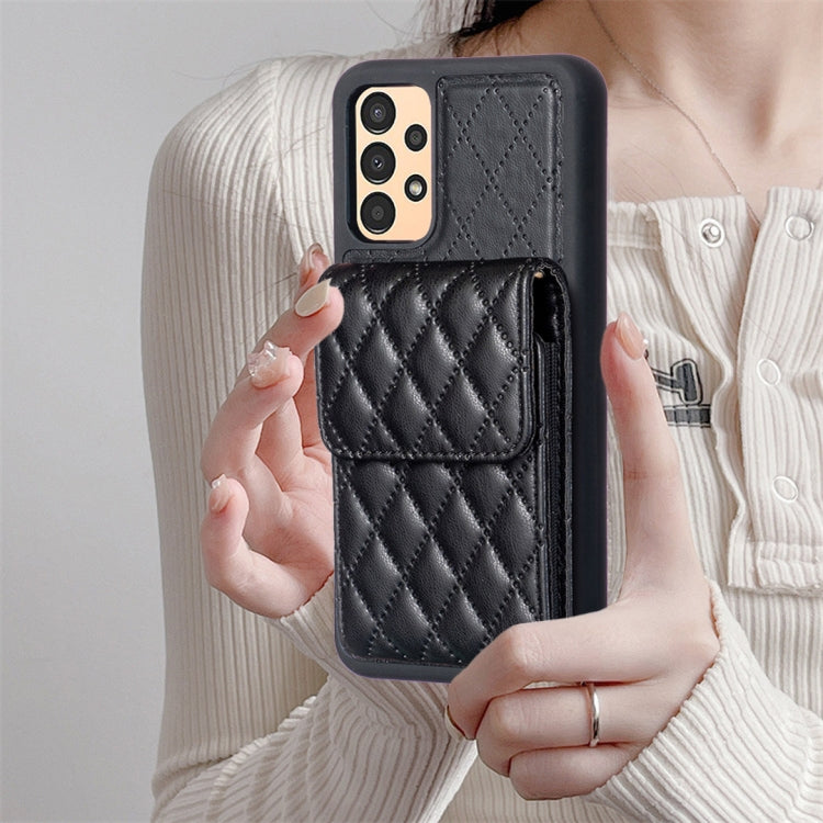 For Samsung Galaxy A13 4G Vertical Wallet Rhombic Leather Phone Case