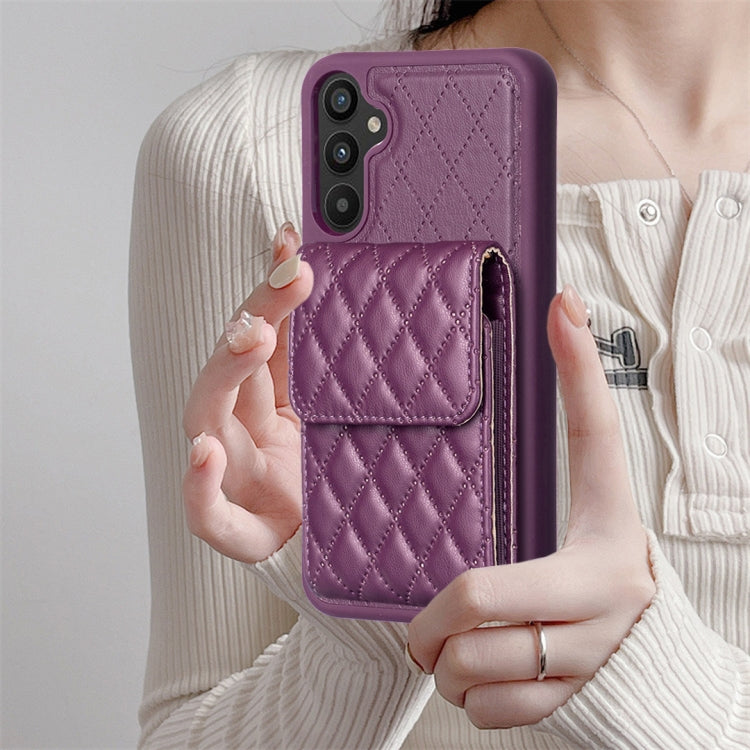 For Samsung Galaxy A34 5G Vertical Wallet Rhombic Leather Phone Case