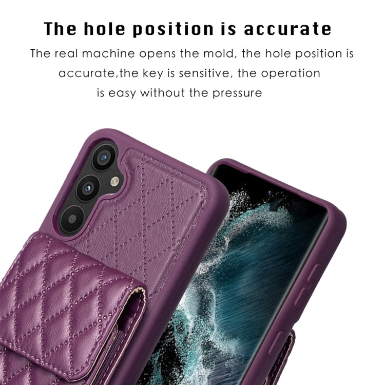 For Samsung Galaxy A34 5G Vertical Wallet Rhombic Leather Phone Case
