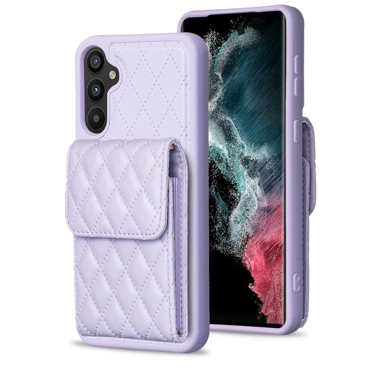 For Samsung Galaxy A34 5G Vertical Wallet Rhombic Leather Phone Case