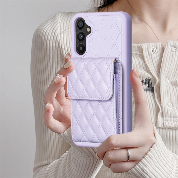 For Samsung Galaxy A34 5G Vertical Wallet Rhombic Leather Phone Case